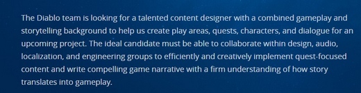 暴雪大規(guī)模招聘《暗黑破壞神》新項(xiàng)目崗位